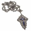 Rosenkranz. Perlen aus Silberfiligran, emailliertes Abschlusskreuz. L.68 cm.