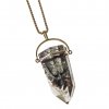 Kette mit Bergkristall. 8 K GG. L. 34,5 cm.