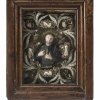 Klosterarbeit. Deutsch 19.Jh.  Hl. Kolomann. 26,5 x 21,5 cm.