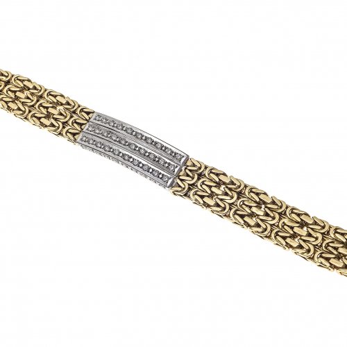 Armband. Königskettenglieder, Brilliantbesatz.