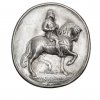 Medaillon. Schweden, 18./19. Jh. Silber. Reiter in der Tracht des Dreißigjährigen Krieges zu Pferd. ø14,5 cm.