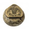 Sterzinger Horndose. Deckel in Herzform mit Blumen, rückseitig Andreas Hofer.ø5,5 cm.