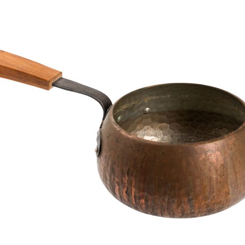 Kasserolle. Kupfer. Eisenstiel mit Holzgriff. ø17 cm.