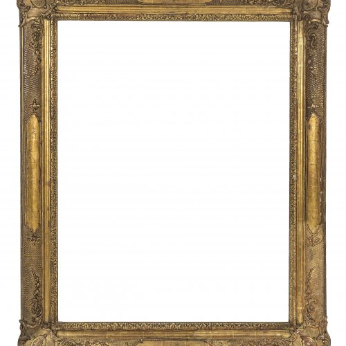 Rahmen. München, um 1720. Lindenholz, geschnitzt, vergoldet. Best. 67 x 53,5 cm.