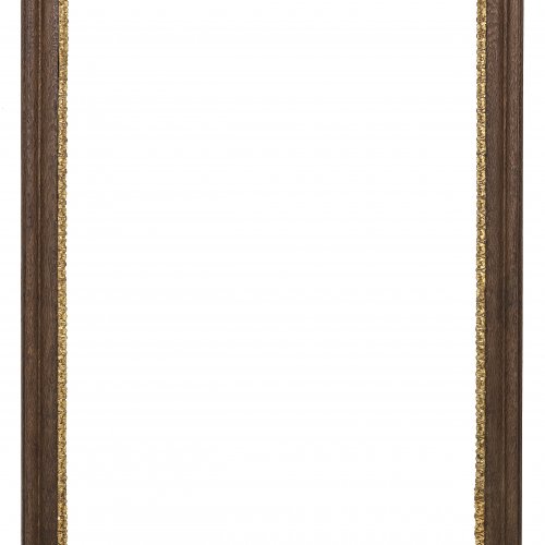 Rahmen. Österreich, um 1700. Eiche. Außen mit geschnitzter und vergoldeter Leiste. 95,5 x 66,5 cm.
