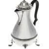 Kaffeekanne. London, Sterlingsilber, Holzhenkel.