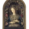 Klosterarbeit. Süddeutsch, 19. Jh. Jungfrau Maria. Wachsarbeit. H. 30,5 cm.