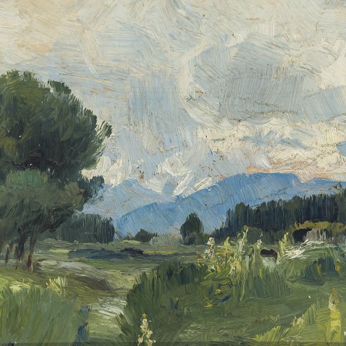 Horadam, Franz. Voralpenlandschaft. Öl/Karton. 15 x 27 cm. Sign.