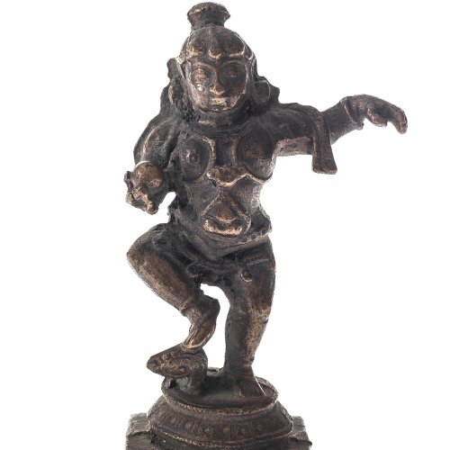 Krishna. Indien, 18. Jh. Bronze. H. 7,5 cm.