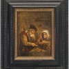 Niederlande, 17. Jh. Der Goldwäger. Öl/Holz. 23,5 x 17,5 cm.Besch., rest. Unsign.