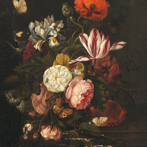 Oosterwyck, Maria von, Umkreis. Blumenstillleben. Öl/Lw. 61 x 47 cm. Besch. Unsign.