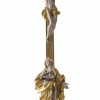 Süddeutsch, 18. Jh. Übergangene neuwertige Farbfassung. Christus am Kreuz. H. 82,5 cm. Sockel neu.