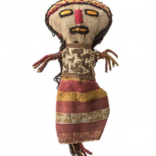 Puppe. Afrika. Stoff, gestickt. L. 18,5 cm.