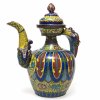Teekanne. China/Tibet. Email-cloisonné. H. 27 cm. Besch., rep., Gebrauchsspuren.