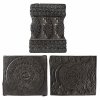 Drei Stoffdruckmodel. Tibet, 19./20. Jh. L. 23-27 cm.