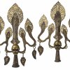 Zwei Orakelaufsätze. Tibet, 18./19. jh. Eisen, tw. tauschiert. H. je ca. 49,5 cm.
