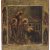 Ikone. Russland, 19. Jh. Szene mit einem Bettler. Tempera/Holz. 32 x 27 cm. Besch., berieben.