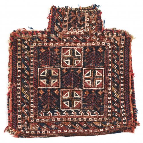 Salztasche. Belutsch, 20. Jh. Gebrauchsspuren, ohne Henkel. 47 x 45 cm.