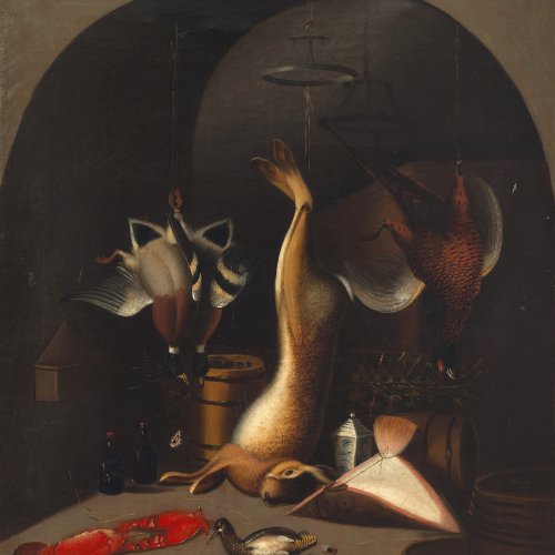 Deutsch, 18./19. Jh. Jagdstillleben. Öl/Lw. 61 x 50 cm. Besch., rest., unsign.