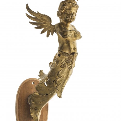 Wandleuchter. Messingbronze. L. 35 cm.