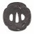 Tsuba. Japan, Edo/Meiji. Eisen, mit eingelegten Käfern auf der Vorder- und Rückseite. Die Fraßspuren  eingeschnitten. Sign. ø 7,4 cm.