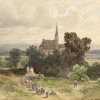 Mali, Johann Jan Cornelius. Prozession in Oberbayern. Aquarell. 31,5 x 42,5 cm. Unsign.