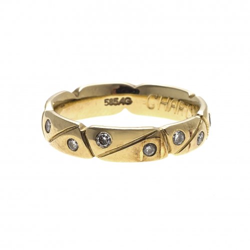 Bandring, 14 K GG, Diamantsplitterbesatz.