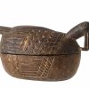 Deckelschale. Yoruba, Nigeria. In Form einer Ente. (Behältnis für Kolanüsse). L. 26,5 cm.