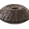 Runde Deckelschale. Holz. Benin oder Owo, Nigeria. ø 39 cm.
