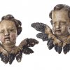 Zwei Engelsköpfe. Süddeutsch, 18./19. Jh. Holz, übergangene Farbfassung. H. je ca. 23 cm.
