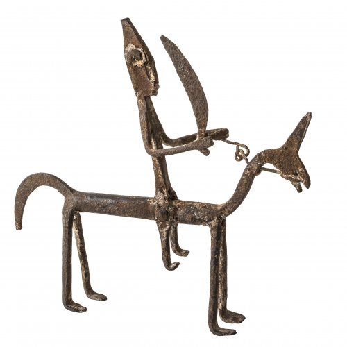 Reiterfigur. Eisen. Afrika. H. 22,5 cm. Besch.