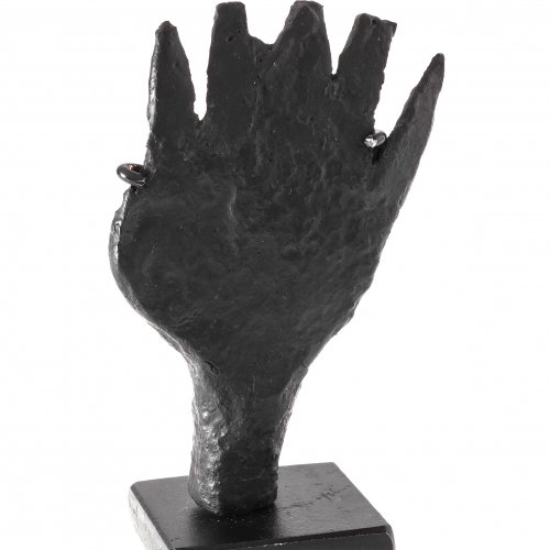 Eisenvotiv. Hand. Niederbayern, 12.-15. Jh. H. 7,5 cm.