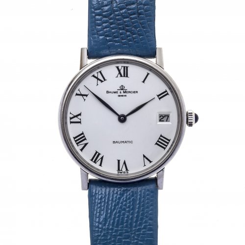 Armbanduhr. Baume & Mercier. Bez.: Baumatic. Mit Datum. Lederarmband.