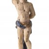 Hl. Sebastian. Bayern, 17./18. Jh. Übergangene Farbfassung. Ein Arm und eine Fußspitze fehlt. H. 52 cm.