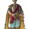 Krippenfigur. Stehender Osmane. Kopf Wachs, Hände Holz. H. 44 cm.