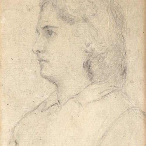 Defregger, Franz von. Tirolerin. Bleistiftskizze. 12,5 x 10 cm. Gebräunt Unsign.