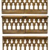 Speisgitter. Ehemals St. Jodok, Landshut, 19. Jh. Eiche. Sechs Einzelteile. H. 78 cm, insgesamt L. 614 cm.