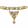 Collier. Perlenbesatz und Altschliffdiamanten. 585 GG.