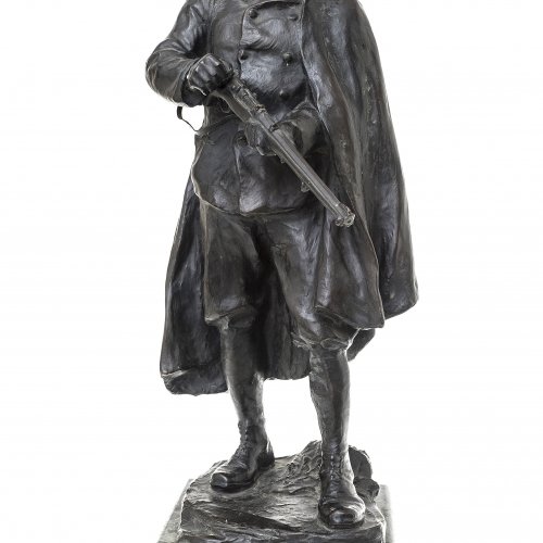 Müller, Hans. Jäger. Bronze. Sign. H. 49,5 (ohne Sockel). Sign.