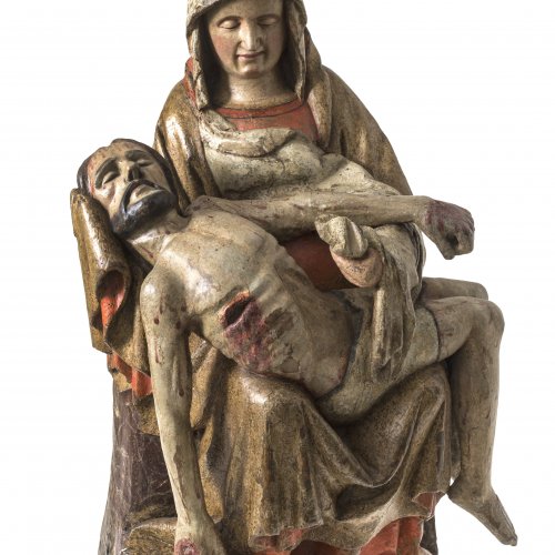 Pieta (Vesperbild). Oberschwaben-Bodensee, um 1480. H. 85 cm.