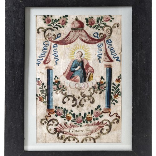 Süddeutsch, 18. Jh. Hl. Johannes. Aquarell/Papier. 28,5 x 18,5 cm. Min. gebräunt.
