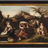 Italien, Bologna, 1. Hälfte 17. Jh. Kreis des Giovanni Andrea Donducci, gen. Mastelletta (1575-1655). Maria als Wäscherin. Öl/Lw. 69 x 65,5 cm. Rest. Unsign.