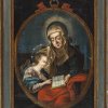 Süddeutsch, 18. Jh. Anna lehrt Maria das Lesen. Öl/Lw. 42 x 31 cm. Besch., rest.