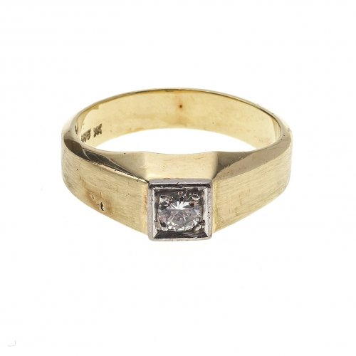 Ring. Brillantbesatz. 14 K GG.