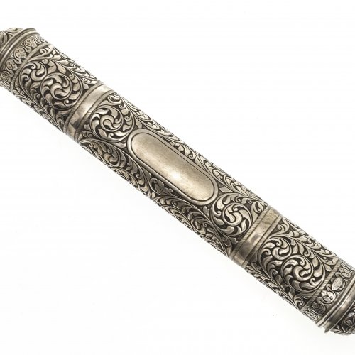Indien. Rolle zur Schriftenaufbewahrung. Silber.