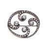 Brosche mit Diamantbesatz, RG.