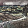 Debus, Asmus (Erasmus). Wind gelüftete Frühlingslandschaft. Aquarell/Tusche. 23 x 30,5 cm. Sign.