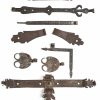 Konvolut Beschläge, 9 Teile. Schmiedeeisen, L. 18-71 cm.