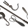 Handwerksgerät, 5-teilig. Schmiedeeisen, L. 20-61 cm.