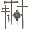 Konvolut sakrales Schmiedeeisen, 5-teilig. L. 21-82 cm.